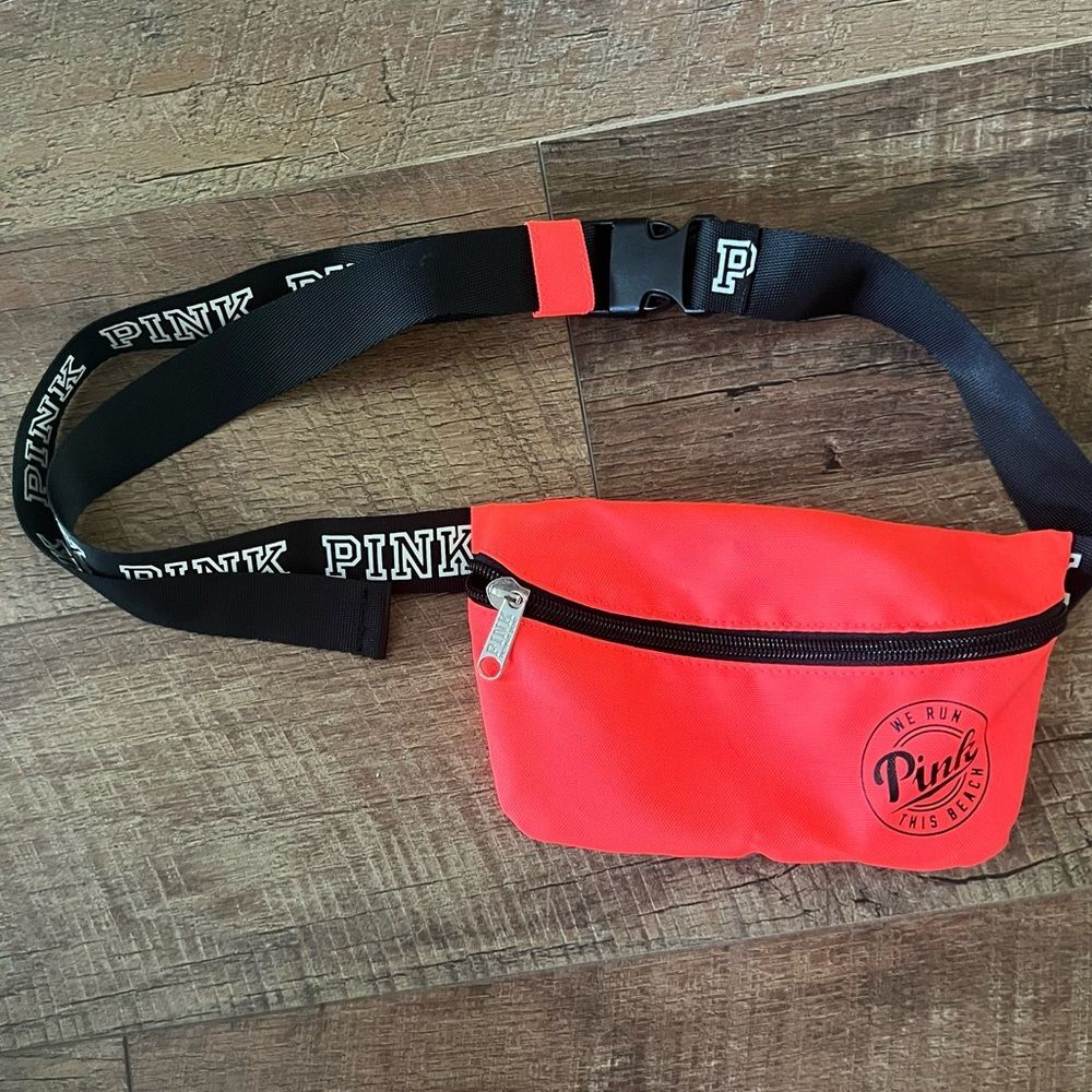 PINK Fanny pack Color: Bright Coral Orange & Black